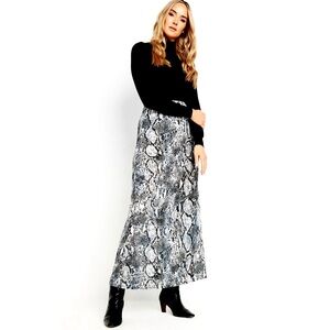 THEORY Silk Blend Snakeskin Maxi Skirt